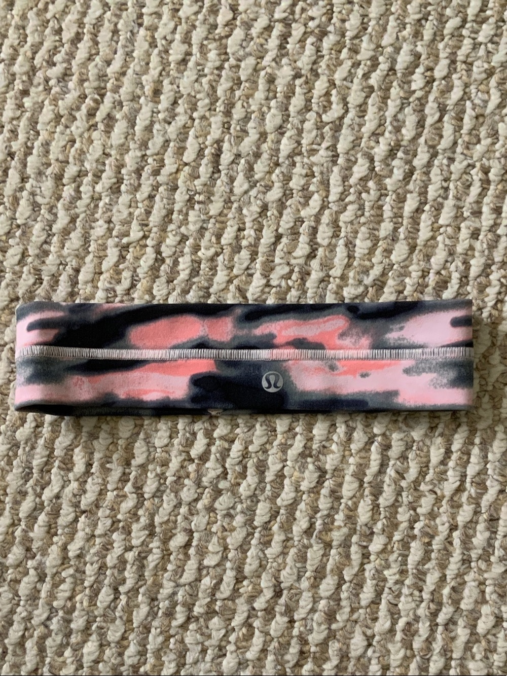 lululemon athletica Pink and Black Camo Headband
